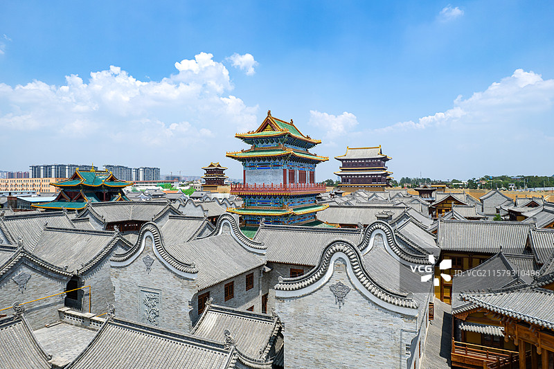 溱洧水城，河南省郑州市新密市古建筑群图片素材
