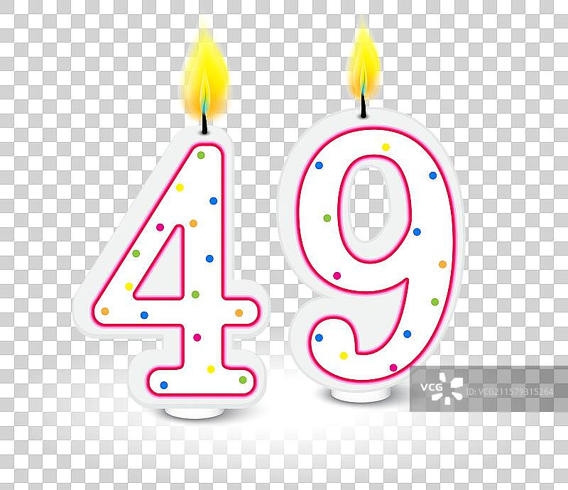 彩色的四和九生日蜡烛图片素材