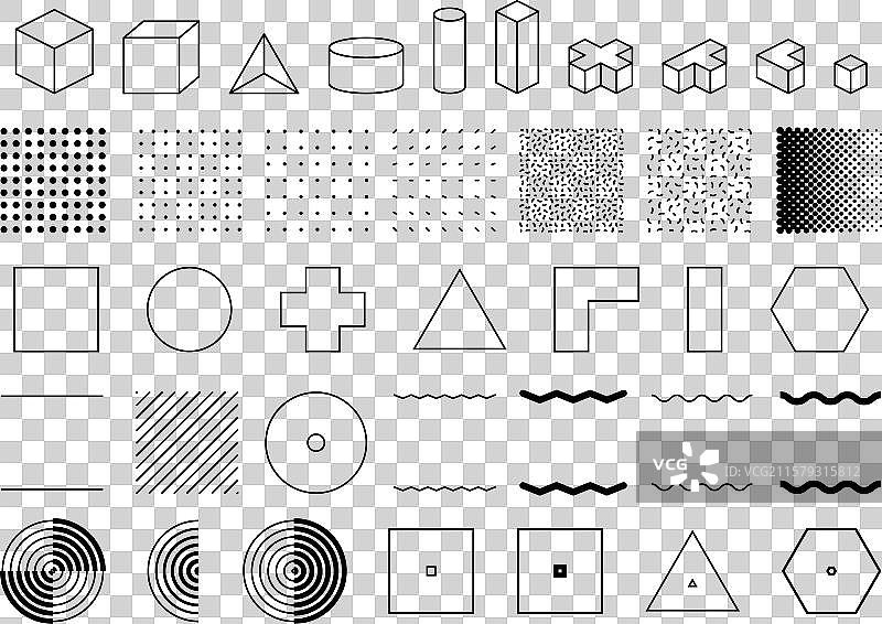 几何形状和纹理的抽象组合图片素材