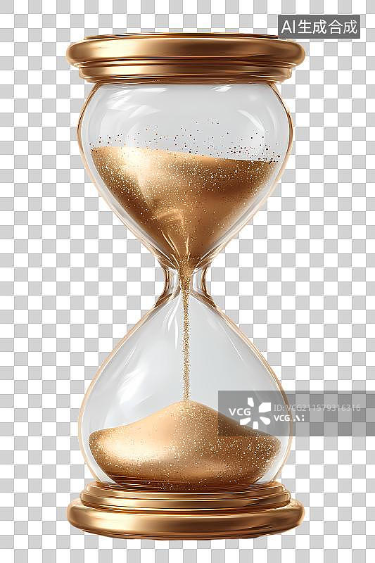 【AI数字艺术】金色沙漏图片素材