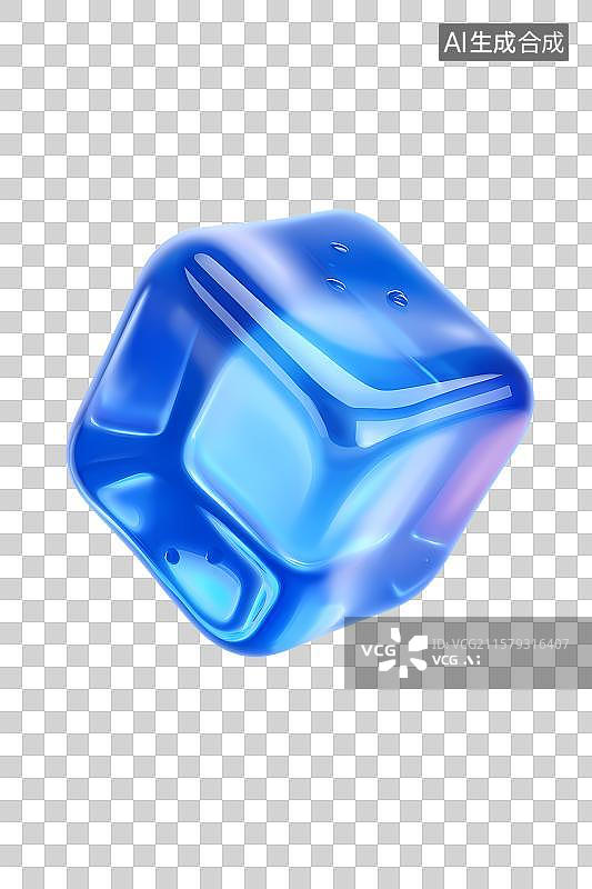 【AI数字艺术】蓝色冰块图片素材