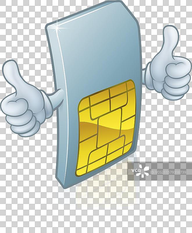 手机SIM卡吉祥物卡通形象图片素材