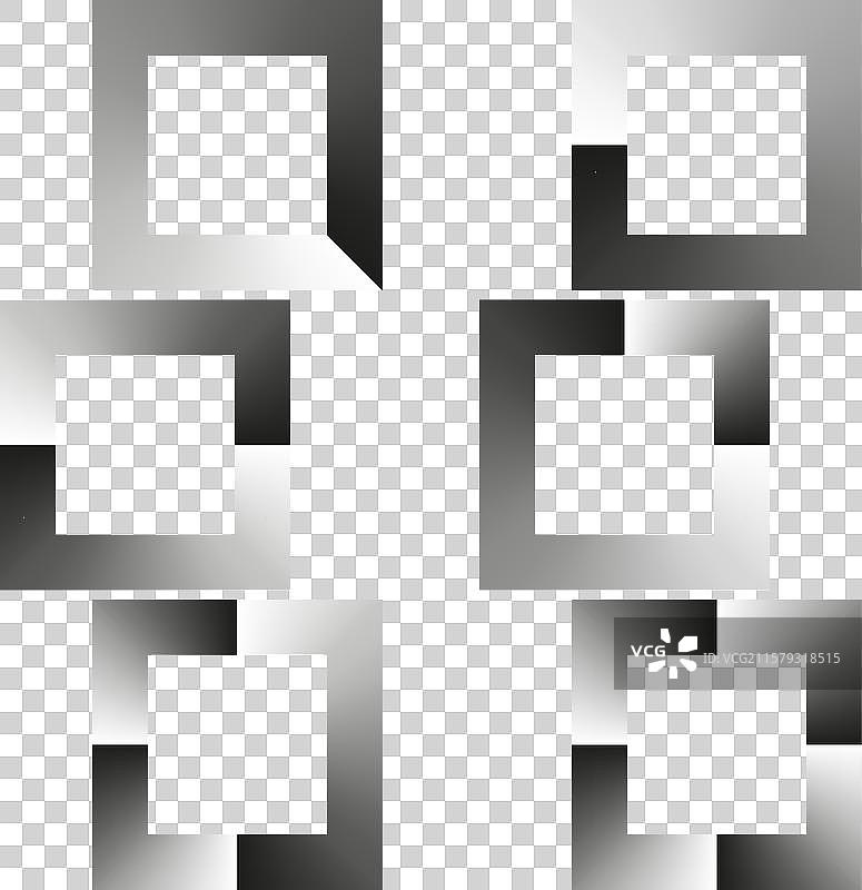 黑白渐变方框现代风格图片素材