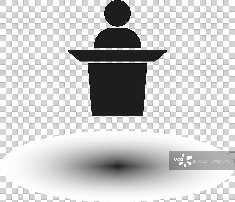 简单黑色的演讲讲台图标图片素材
