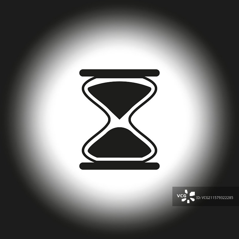 黑色沙漏图标在渐变背景上图片素材