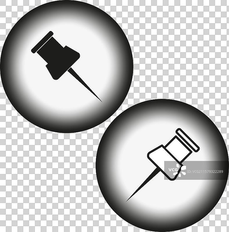图钉轮廓注射器轮廓图标集图片素材
