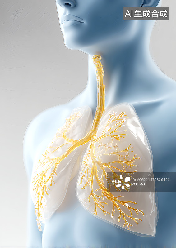 【AI数字艺术】一个人肺部模型图片素材