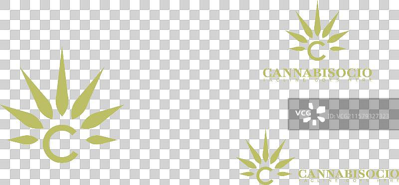 绿色的抽象首字母C或CC标志图片素材