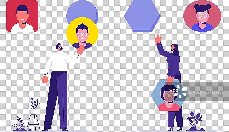 将男人放在合适的工作概念中图片素材