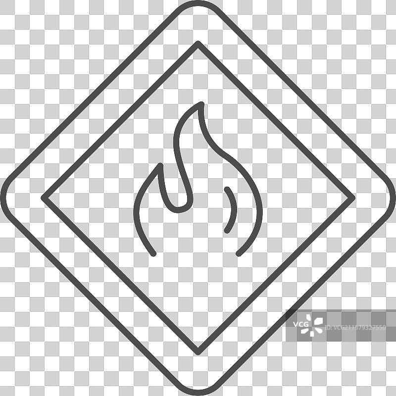 可燃材料线条轮廓图标图片素材