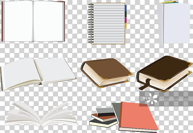 各种书籍和笔记本的集合图片素材