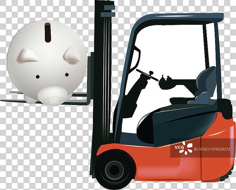 叉车提升储蓄罐投资图片素材