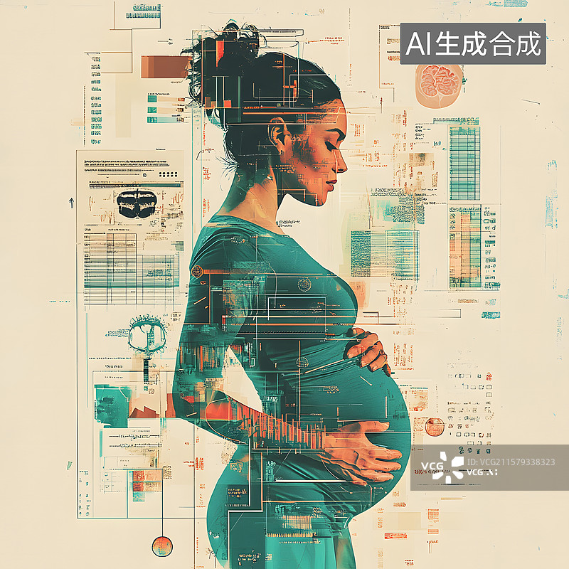 【AI数字艺术】孕妇手托腹部的场景图片素材