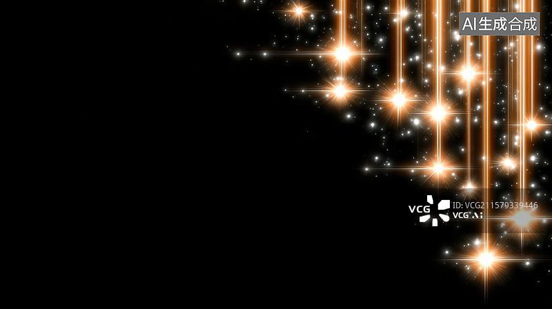 【AI数字艺术】金色光束与闪耀尘埃图片素材