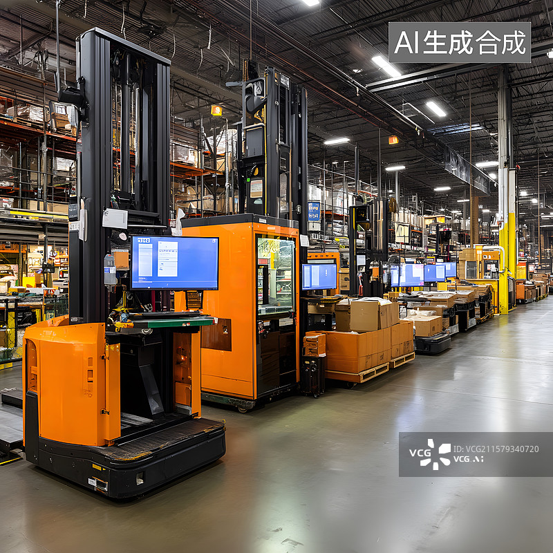 【AI数字艺术】现代物流仓储环境图片素材