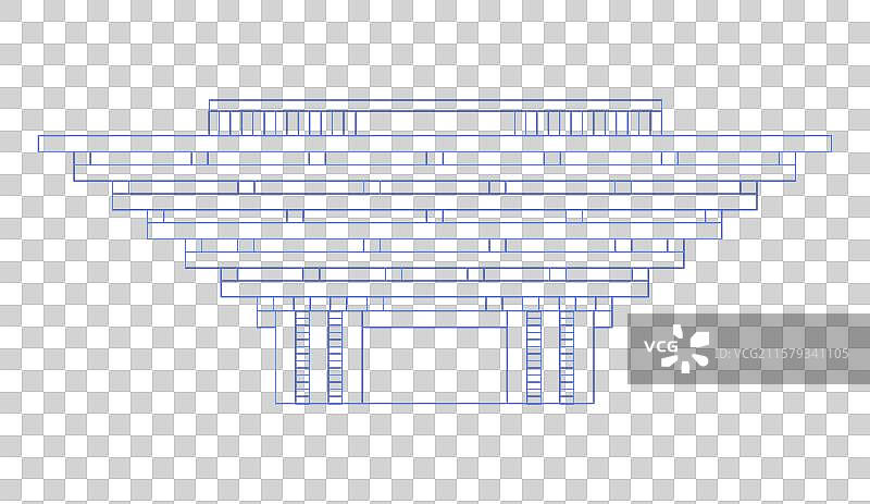 线稿上海中华艺术宫矢量建筑国潮插画免抠元素图片素材