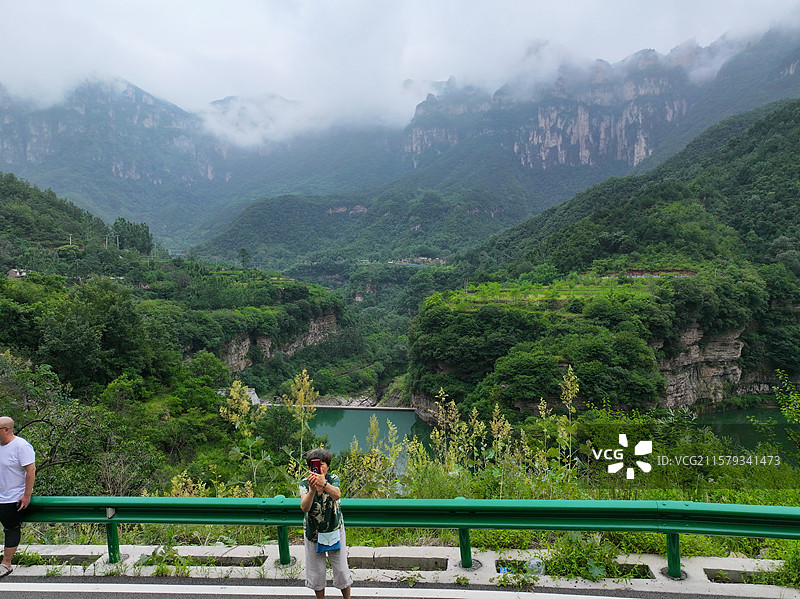 航拍河南林州太行山大峡谷夏季风光图片素材
