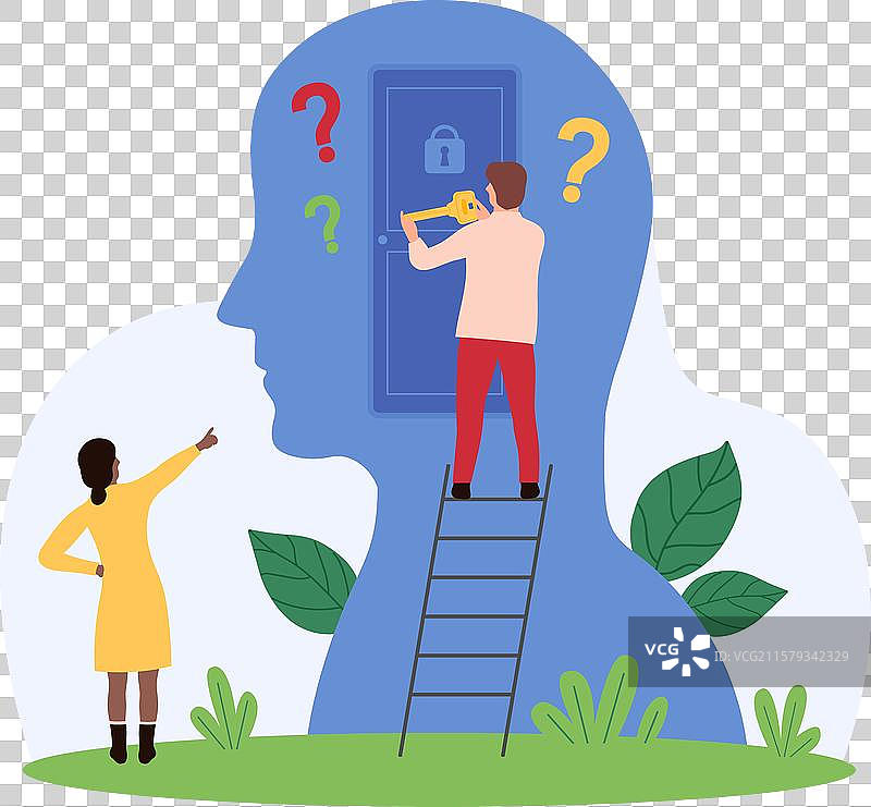 开放的思维，想象力，心理健康，小人们图片素材