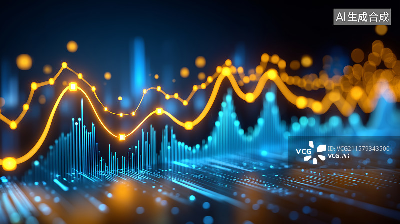 【AI数字艺术】多彩音频波形的抽象视觉艺术图片素材