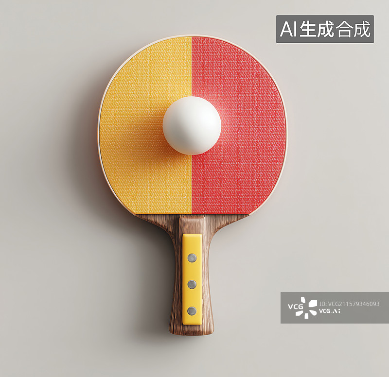 【AI数字艺术】乒乓球拍和球的元素图片素材