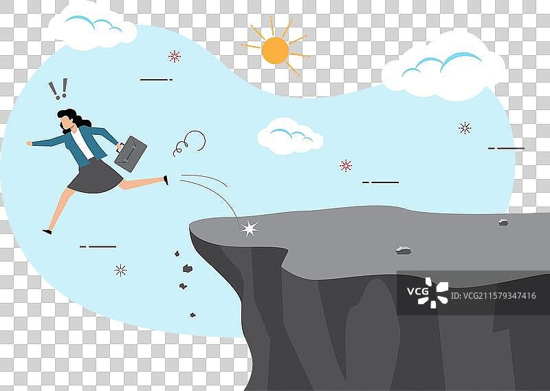 女商人跳下悬崖自杀图片素材