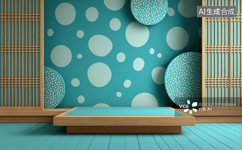 【AI数字艺术】古典国风产品展台背景图片素材