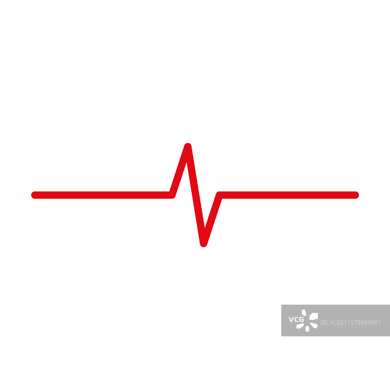 长红色脉冲线心电图线图片素材
