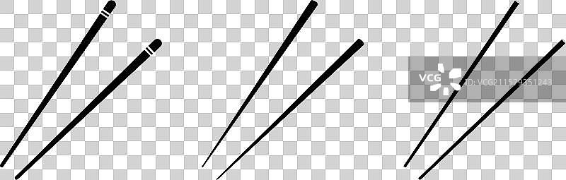 筷子图标集或简单的筷子套装图片素材