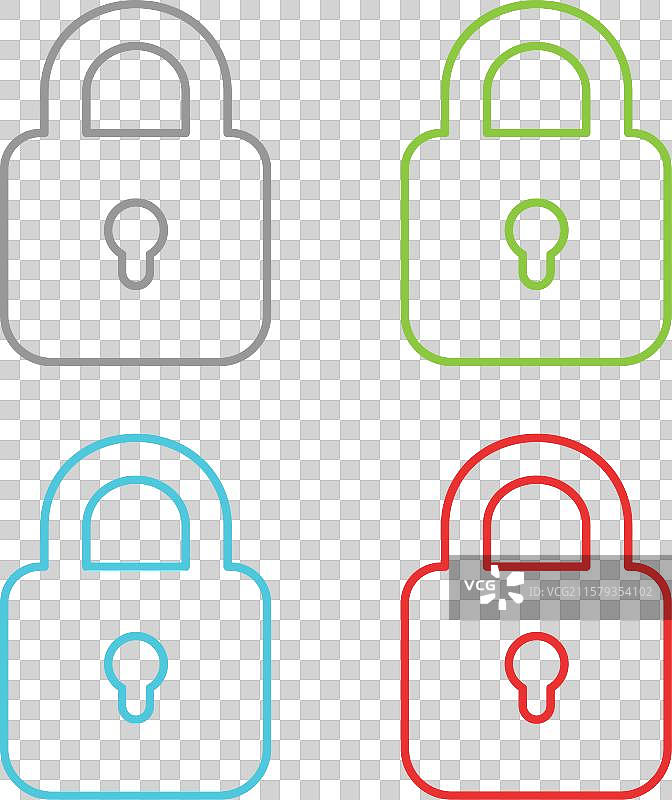 挂锁图标集图片素材