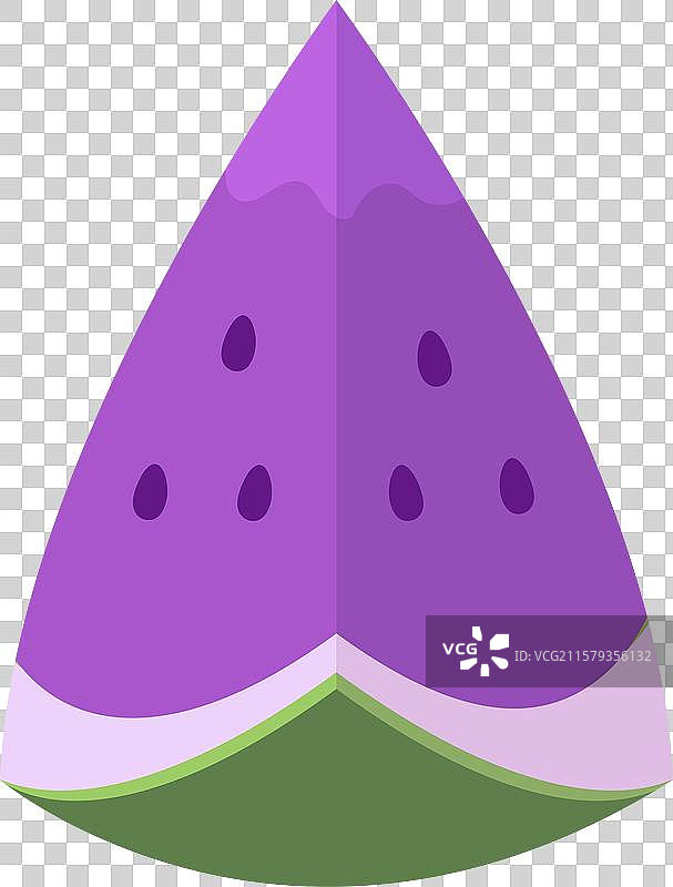 紫色西瓜水果图像扁平设计图片素材