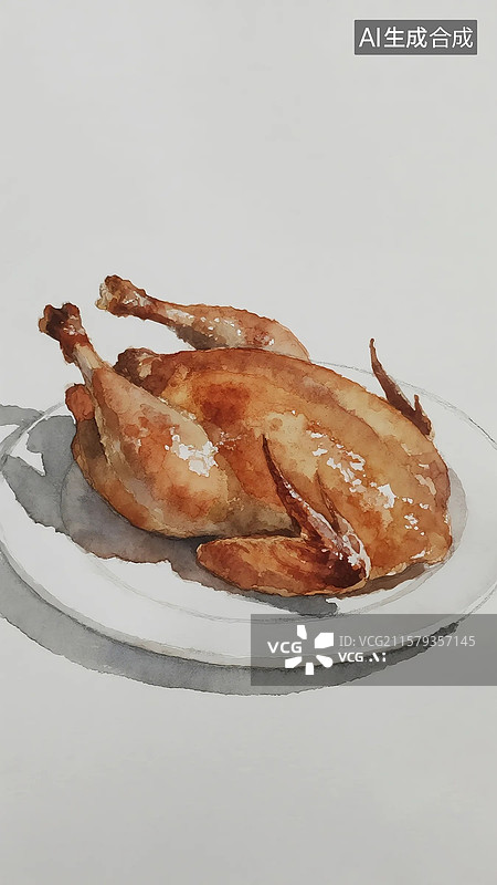 【AI数字艺术】广式点心早茶美食烧鸭饭图片素材