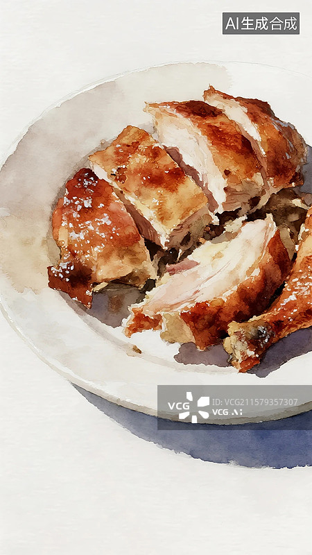 【AI数字艺术】广式点心早茶美食烧鸭饭图片素材