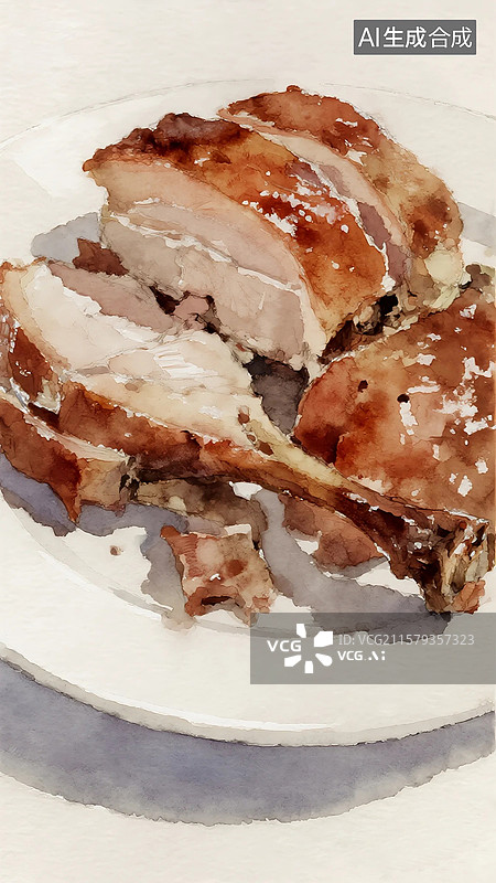 【AI数字艺术】广式点心早茶美食烧鸭饭图片素材