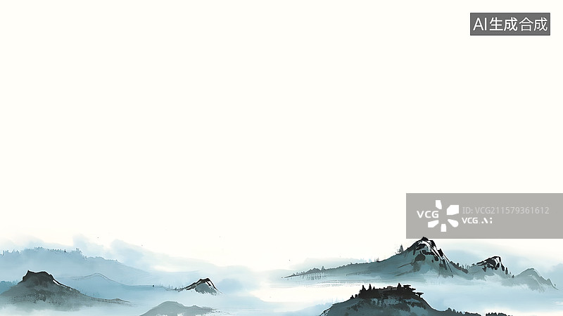 【AI数字艺术】水墨画背景居下图片素材