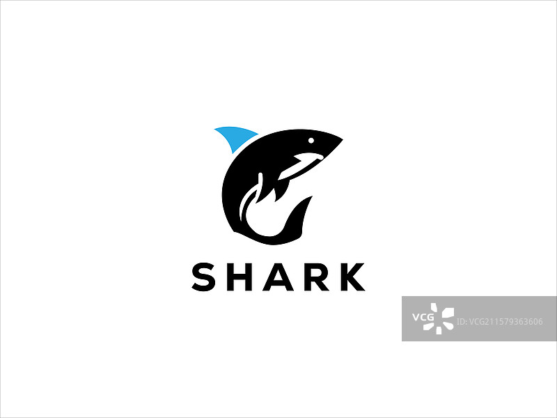鲨鱼标志概念图片素材