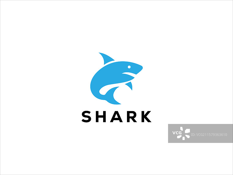 鲨鱼标志概念图片素材