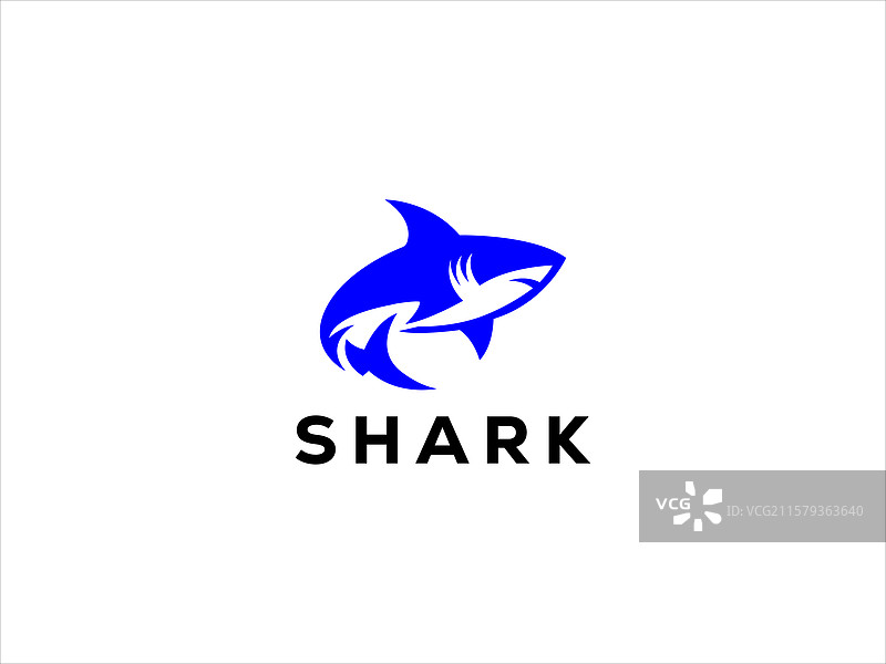 鲨鱼标志概念图片素材