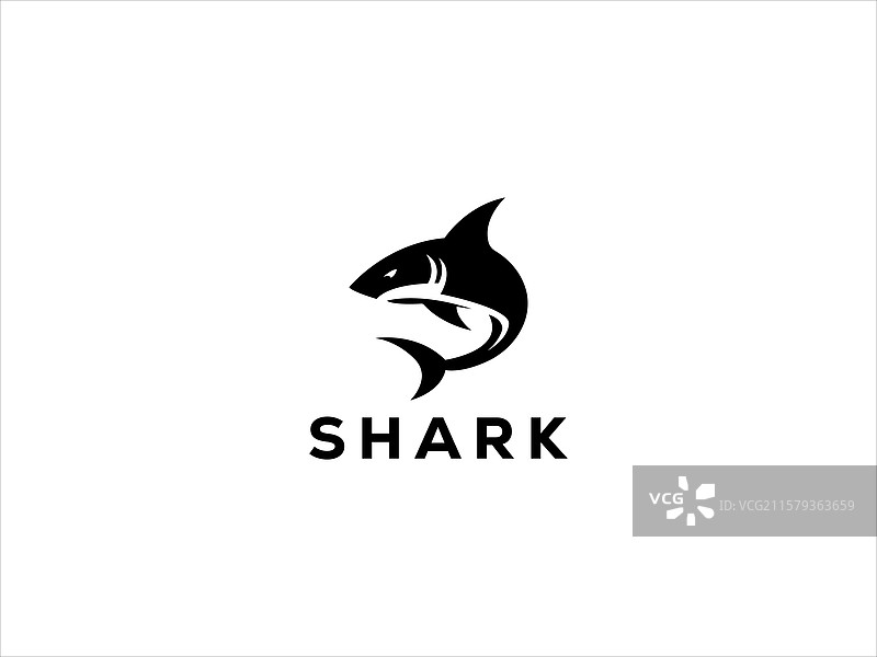 鲨鱼标志概念图片素材