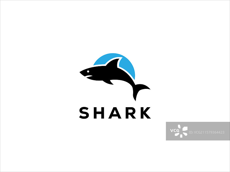 鲨鱼标志概念图片素材
