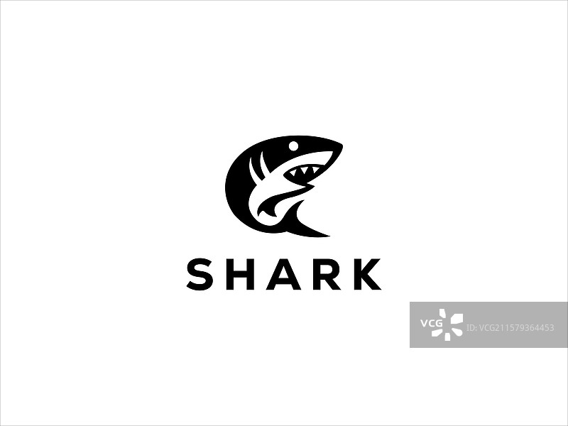鲨鱼标志概念图片素材