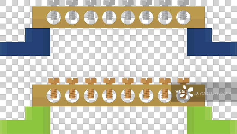 八位接地的终端母线图片素材