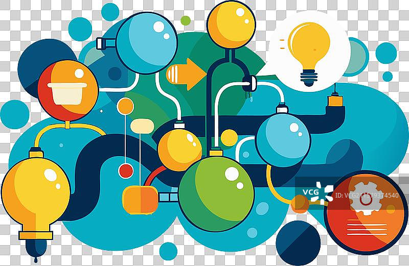 多彩的头脑风暴概念图片素材