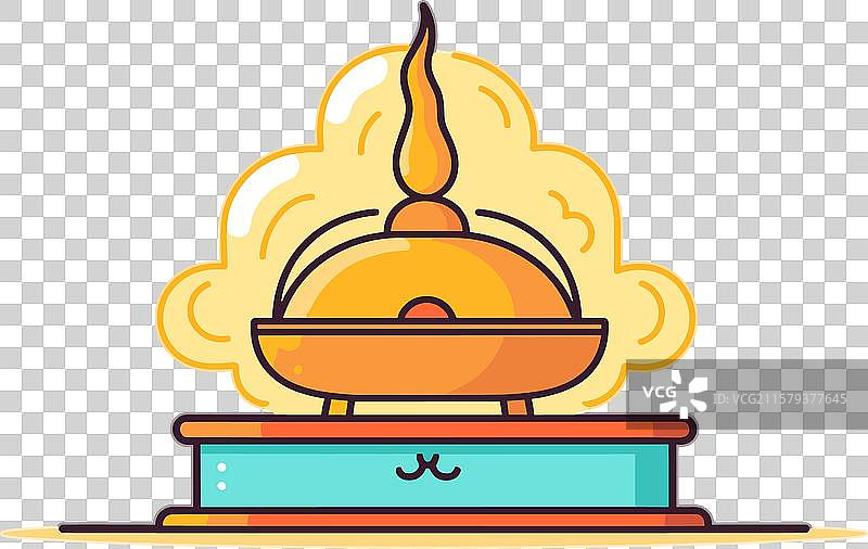 冒烟的燃香炉卡通图图片素材
