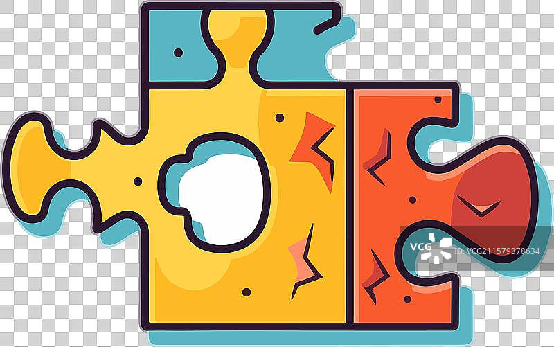 色彩鲜艳的卡通拼图块图片素材