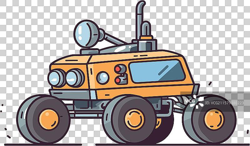 复古火星探测器图标，设计精致图片素材