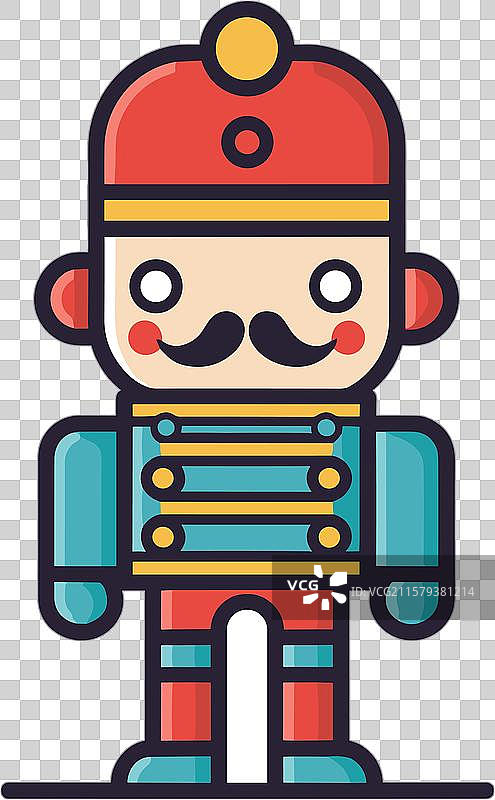 色彩斑斓的胡子坚果兵士图标图片素材