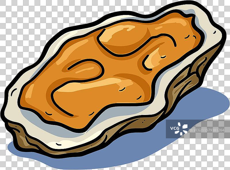 详细的卡通牡蛎图标，带有棕色外壳和图片素材