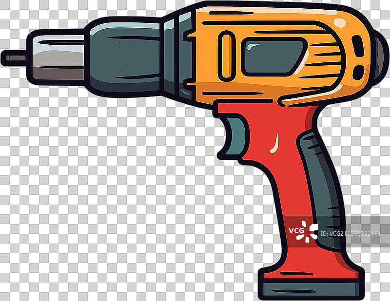 橙色和黑色的卡通电钻图片素材