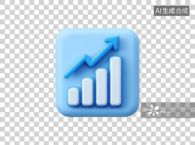 【AI数字艺术】柱状图向上趋势展示增长图片素材