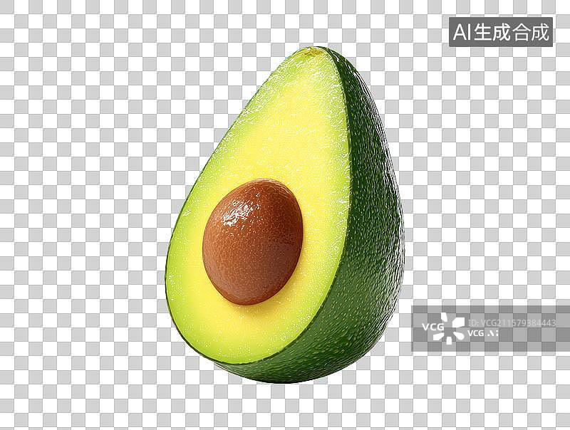 【AI数字艺术】切开的新鲜牛油果特写图片素材